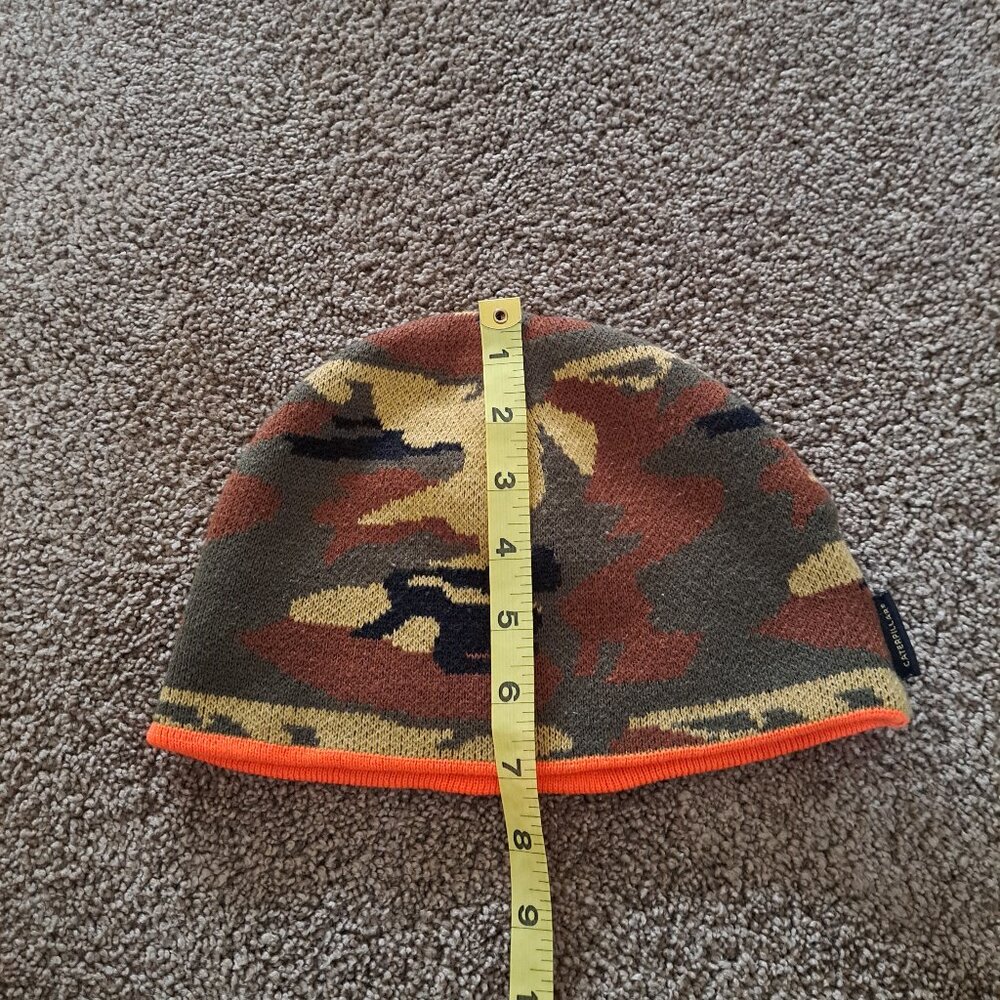 CAT Caterpillar Reversible Logo Winter Beanie Hat Camo/Blaze Orange - Picture 6 of 6